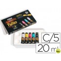 PINTURA OLEO PALLIO CAJA CARTON DE 5 COLORES PRIMARIOS TUBO DE 20 ML