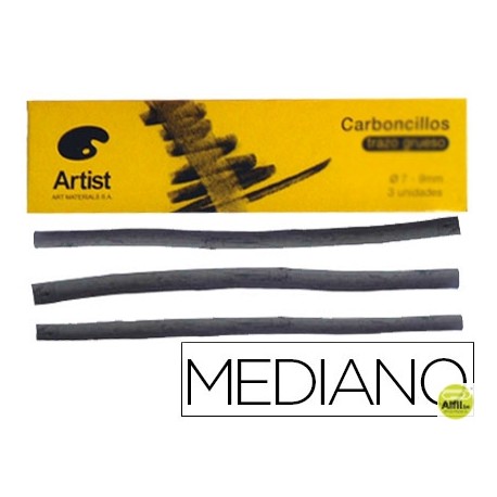 CARBONCILLO ARTIST MEDIANOS 5-6 MM CAJA DE 6 BARRAS