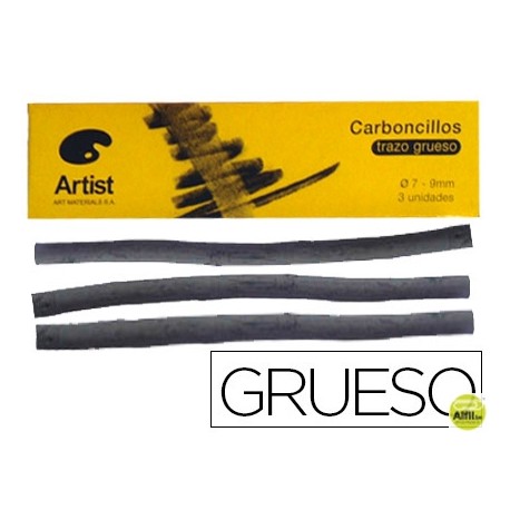 CARBONCILLO ARTIST GRUESOS 7-9 MM CAJA DE 3 BARRAS
