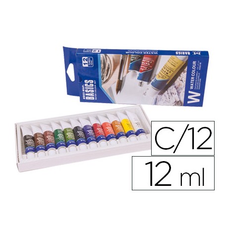 ACUARELA ARTIST CAJA CARTON DE 12 COLORES SURTIDOS DE 12 ML