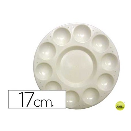 PALETA PLASTICO ARTIST CIRCULAR CON 10 HUECOS TAMAÑO 17CM