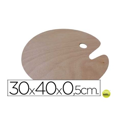 PALETA MADERA ARTIST OVALADA TAMAÑO 30X40X0,05 CM