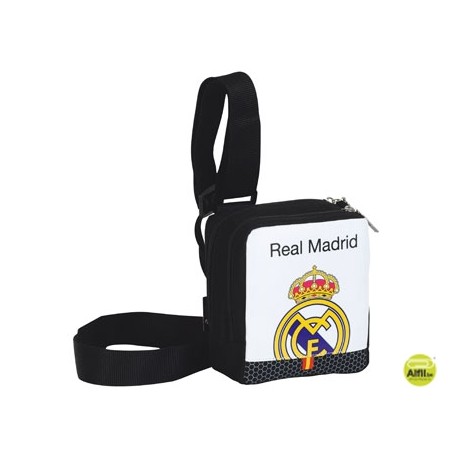 CARTERA ESCOLAR SAFTA REAL MADRID BOLSO PORTA VIDEO JUEGOS 14X16X6 CM