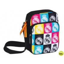 CARTERA ESCOLAR SAFTA REAL MADRID COLORES BOLSO PORTA VIDEO JUEGOS 16X22X6 CM