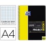 BLOC ESPIRAL OXFORD TAPA PLASTICO MICROPERFORADO PROJECTBOOK1 DIN A4 80 HOJAS 90 GR CUADROS 5 MM AMA
