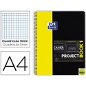 BLOC ESPIRAL OXFORD TAPA PLASTICO MICROPERFORADO PROJECTBOOK1 DIN A4 80 HOJAS 90 GR CUADROS 5 MM AMA