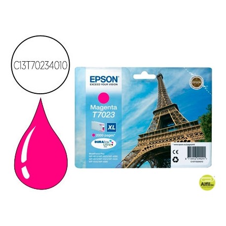 INK-JET EPSON STYLUS T7023 MAGENTA XL WP-4000 4500 CAPACIDAD 2400 PAG