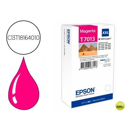 INK-JET EPSON STYLUS T7013 MAGENTA XL WP-4000 4500 CAPACIDAD 3400 PAG