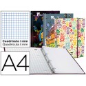 CARPETA LIDERPAPEL DIN A4 FORRADA CON RECAMBIO 120 HOJAS70 GR 5MM 4AN REDONDA 20MM CIERRE GOMA FANTA