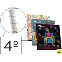 CARPETA LIDERPAPEL 4 ANILLAS 25MM REDONDAS CARTON FORRADO CUARTO FANTASIA MONSTRUITOS