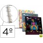 CARPETA LIDERPAPEL 4 ANILLAS 25MM REDONDAS CARTON FORRADO CUARTO FANTASIA MONSTRUITOS