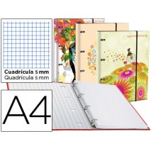 CARPETA LIDERPAPEL DIN A4 FORRADA CON RECAMBIO 120 HOJAS70 GR. 5MM 4ANI. REDONDAS 20MMCIERRE GOMA FA