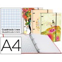CARPETA LIDERPAPEL DIN A4 FORRADA CON RECAMBIO 120 HOJAS70 GR. 5MM 4ANI. REDONDAS 20MMCIERRE GOMA FA