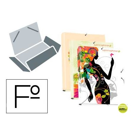 CARPETA LIDERPAPEL GOMAS SOLAPAS FOLIO TRES SOLAPAS FANTASIA SPRING TIME