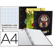 CARPETA LIDERPAPEL DIN A4 FORRADA CON RECAMBIO 120 HOJAS70 GR. 5MM 4AN. REDONDAS 20MM CIERRE GOMA FA
