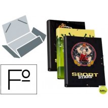 CARPETA LIDERPAPEL GOMAS SOLAPAS FOLIO TRES SOLAPAS FANTASIA SPORT STARS