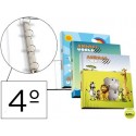CARPETA LIDERPAPEL 4 ANILLAS 25MM REDONDAS CARTON FORRADO CUARTO FANTASIA ANIMAL WORLD