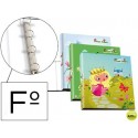 CARPETA LIDERPAPEL 4 ANILLAS 25MM REDONDAS CARTON FORRADO FOLIO FANTASIA FLOWER DOLLIES