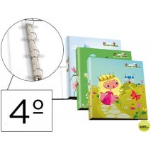 CARPETA LIDERPAPEL 4 ANILLAS 25MM REDONDAS CARTON FORRADO CUARTO FANTASIA FLOWER DOLLIES
