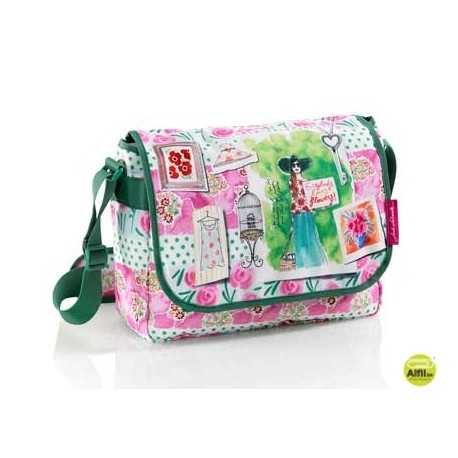 CARTERA ESCOLAR MIQUELRIUS JORDI LABANDA FLOWERS BOLSO BANDOLERA 33X25X11,5CM