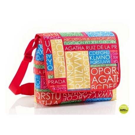 CARTERA ESCOLAR MIQUELRIUS AGATHA RUIZ DE LA PRADA S. LETRAS BOLSO BANDOLERA 33X33X12CM