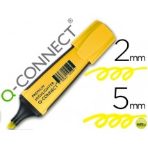 ROTULADOR Q-CONNECT FLUORESCENTE AMARILLO PREMIUM PUNTA BISELADA CON SUJECION DE CAUCHO