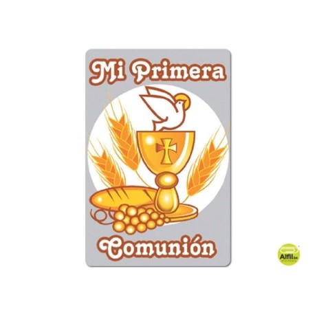 ETIQUETA COMUNION REGALO 42 TROQUELADA ROLLO 250 ETIQUETAS