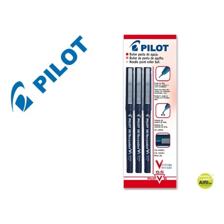 ROTULADOR PILOT PUNTA AGUJA V-5 NEGRO 0.5 MM BLISTER DE 3 UNIDADES-M