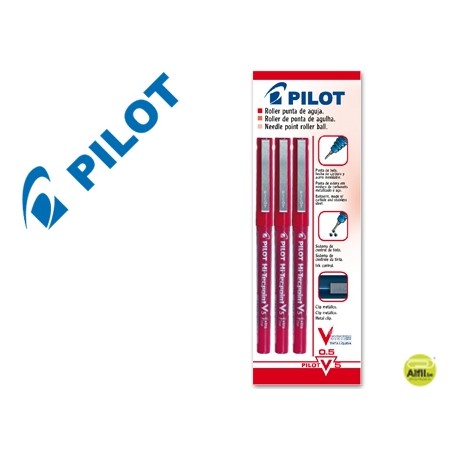 ROTULADOR PILOT PUNTA AGUJA V-5 ROJO 0.5 MM BLISTER DE 3 UNIDADES-M