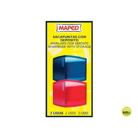 SACAPUNTAS PLASTICO 534755 -DOS USOS CON DEPOSITO -BLISTER DE 2 UNIDADES