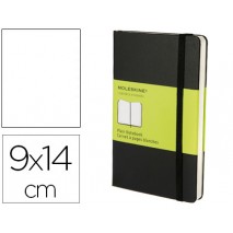 LIBRETA MOLESKINE TAPA DURA LISO 192 HOJAS COLOR NEGRO CIERRE CON GOMA 90X140 MM