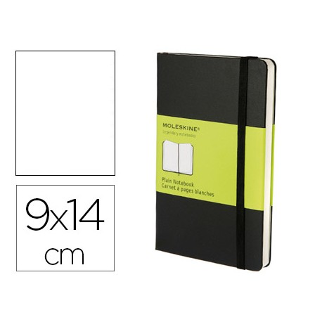 LIBRETA MOLESKINE TAPA DURA LISO 192 HOJAS COLOR NEGRO CIERRE CON GOMA 90X140 MM