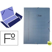 CARPETA LIDERPAPEL GOMAS CARTON AZUL LP SOLAPAS FOLIO -PERSONALIZADA FOLDER
