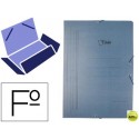 CARPETA LIDERPAPEL GOMAS CARTON AZUL LP SOLAPAS FOLIO -PERSONALIZADA FOLDER