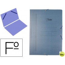 CARPETA LIDERPAPEL GOMAS CARTON AZUL LP SENCILLA FOLIO -PERSONALIZADA FOLDER