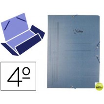 CARPETA LIDERPAPEL GOMAS CARTON AZUL LP SOLAPAS CUARTO- PERSONALIZADA FOLDER