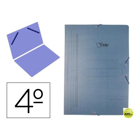 CARPETA LIDERPAPEL GOMAS CARTON AZUL LP SENCILLA CUARTO- PERSONALIZADA FOLDER