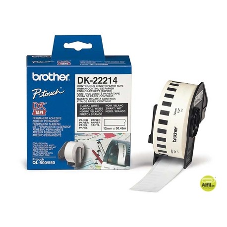CINTA DE PAPEL CONTINUO BROTHER DK-22214 PARA IMPRESORAS DE ETIQUETAS QL