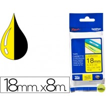 CINTA BROTHER TZE-641 AMARILLO-NEGRO 18MM LONGITUD 8 MT.