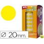 GOMETS AUTOADHESIVOS CIRCULARES 20 MM AMARILLO EN ROLLO