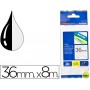 CINTA BROTHER TZE-161 NEGRA-TRANSPARENTE 8MTS 36MM