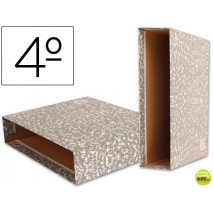 CAJA ARCHIVADOR LIDERPAPEL CLASSIC RED CUARTO APAISADO GRIS