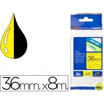 CINTA BROTHER TZE-661 AMARILLO-NEGRO 36MM LONGITUD 8MT