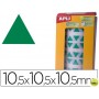 GOMETS AUTOADHESIVOS TRIANGULARES 10,5X10,5X10,5 MM VERDE EN ROLLO