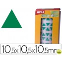 GOMETS AUTOADHESIVOS TRIANGULARES 10,5X10,5X10,5 MM VERDE EN ROLLO