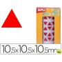GOMETS AUTOADHESIVOS TRIANGULARES 10,5X10,5X10,5 MM ROJO EN ROLLO