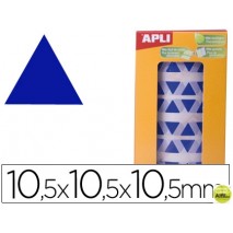 GOMETS AUTOADHESIVOS TRIANGULARES 10,5X10,5X10,5 MM AZUL EN ROLLO