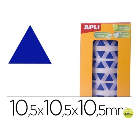 GOMETS AUTOADHESIVOS TRIANGULARES 10,5X10,5X10,5 MM AZUL EN ROLLO