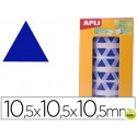 GOMETS AUTOADHESIVOS TRIANGULARES 10,5X10,5X10,5 MM AZUL EN ROLLO