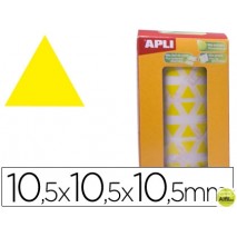 GOMETS AUTOADHESIVOS TRIANGULARES 10,5X10,5X10,5 MM AMARILLO EN ROLLO